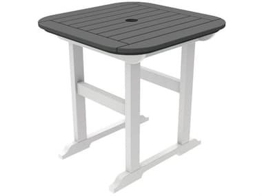 Seaside Casual Portsmouth Recycled Plastic 30'' Square Dining Table with Umbrella Hole SSC055