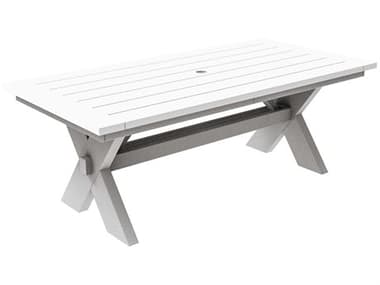 Seaside Casual Sonoma Recycled Plastic 80''W x 40''D Rectangular Dining Table with Umbrella Hole SSC075