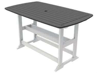 Seaside Casual Portsmouth Recycled Plastic 72''W x 42''D Rectangular Bar Table with Umbrella Hole SSC086