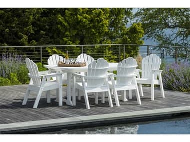 Seaside Casual Classic Adirondack Recycled Plastic Dining Set SSCCLSSCADINSET8