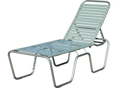 Suncoast Sanibel Strap Aluminum Side Adjustable Stackable Patio Chaise Lounge SU143