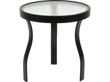 Suncoast Cast Aluminum Round Acrylic Top Curved Leg Patio End Table SU18WA