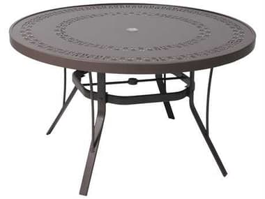 Suncoast Patterned Square Aluminum 36'' Square Dining Table with Umbrella Hole SU3636PA