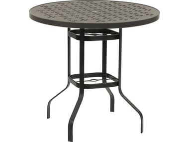 Suncoast Patterned Square Aluminum Round Patio Gathering Table SU42GPA