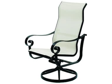 Suncoast Orleans Sling Cast Aluminum Supreme Swivel Tilt Dining Arm Chair SU8532
