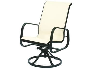 Suncoast Seascape Sling Cast Aluminum Hi Back Swivel Rocker Dining Arm Chair SUD016