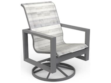 Suncoast Vectra Sling Cast Aluminum Swivel Rocker Dining Arm Chair SUE431