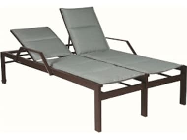 Suncoast Vectra Bold Sling Cast Aluminum Double Chaise Lounge with Wheels SUE499