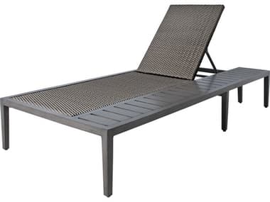 Summer Classics Harbor Quick Ship N-dura Resin Wicker Slate Grey Right Arm Chaise Lounge SUM143831QS