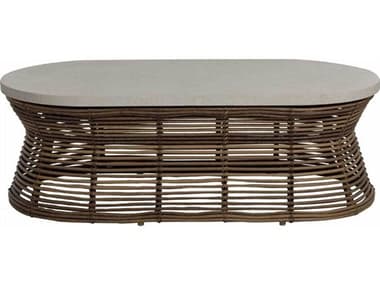 Summer Classics Harris Wicker 59''W x 30''D Oval Coffee Table SUM3150