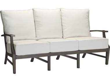 Summer Classics Croquet Aluminum Quick Ship Slate Grey Sofa in Linen Dove SUM333531QS