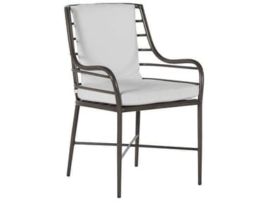 Summer Classics Carmel Wrought Aluminum Slate Gray Dining Arm Chair SUM349031
