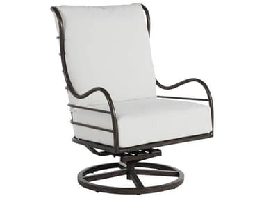 Summer Classics Carmel Wrought Aluminum Slate Gray Swivel Rocker Lounge Chair SUM349431