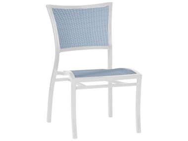 Summer Classics Aire Aluminum Wicker Chalk/Chambray Stackable Dining Side Chair SUM3561112