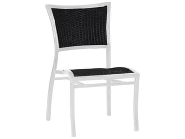 Summer Classics Aire Aluminum Wicker Chalk/Black Stackable Dining Side Chair SUM3561113