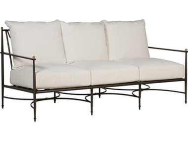 Summer Classics Roma Quick Ship Aluminum Slate Grey Sofa in Linen Snow SUM366731QS