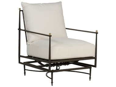 Summer Classics Roma Quick Ship Aluminum Slate Grey Spring Lounge Chair in Linen Snow SUM366831QS