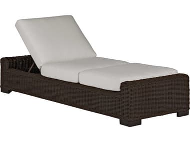 Summer Classics Rustic Black Walnut Wicker Cushion Chaise Lounge SUM37432