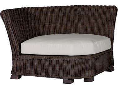 Summer Classics Rustic Wicker Corner Chair with Cushion SUM3769