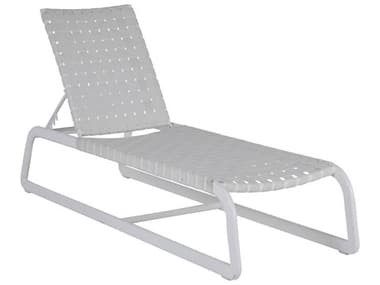 Summer Classics Catalina Aluminum Chalk With White Strap Chaise Lounge SUM4102104