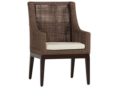 Summer Classics Peninsula Wicker Dining Arm Chair with Cushion SUM4230