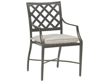 Summer Classics Lattice Slate Gray Cast Aluminum Dining Arm Chair SUM450031