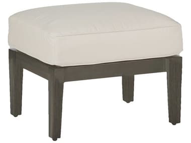 Summer Classics Lattice Aluminum Slate Grey Ottoman with Cushion SUM450831