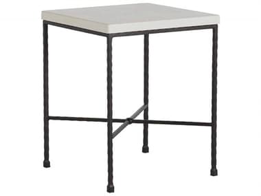 Summer Classics Italia Wrought Iron 18'' Wide Square Superstone Top End Table SUM5340