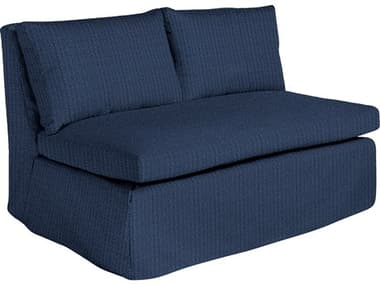 Summer Classics Nora Outdoor Armless Loveseat in Grid Cloth Mist SUM66912100104