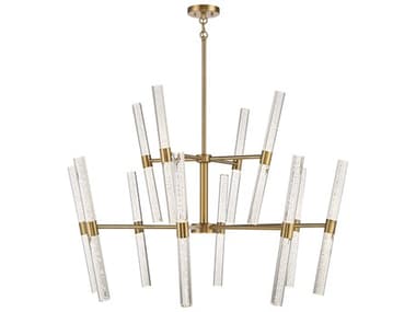 Savoy House Arlon 44" Wide 24-Light Warm Brass Glass LED Tiered Chandelier SV1173424322