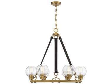 Savoy House Bozeman 29" Wide 6-Light Warm Brass Glass Globe Chandelier SV118386322