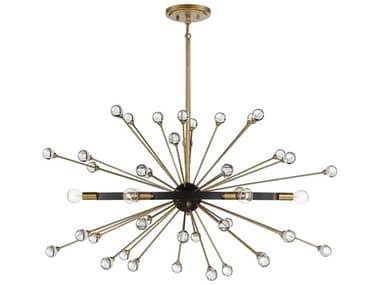 Savoy House Ariel 37" 6-Light Como Black Gold Crystal Sputnik Pendant SV11858662