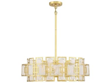Savoy House Portia 26" 5-Light True Gold Glass Geometric Pendant SV120315260