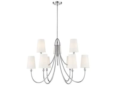 Savoy House Cameron 35" Wide 9-Light Polished Nickel Empire Tiered Chandelier SV125419109