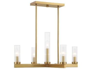 Savoy House Carina 5-Light Warm Brass Cylinder Chandelier SV126345322