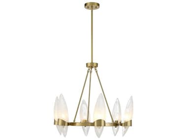 Savoy House Nouvel 27" Wide 6-Light Warm Brass Glass Chandelier SV155006322