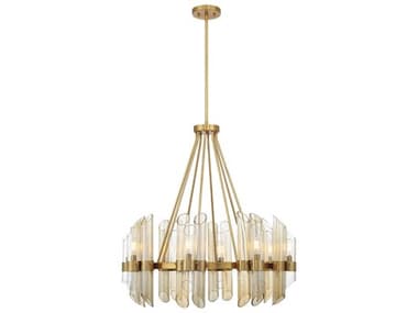 Savoy House Biltmore 8-Light Warm Brass Cylinder Chandelier SV191058322