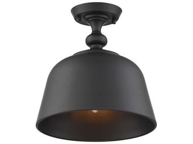 Savoy House Berg 12" 1-Light Matte Black Bell Semi Flush Mount SV63750189