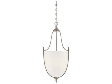 Savoy House Herndon 16" 3-Light Satin Nickel Glass Bell Pendant SV710033SN