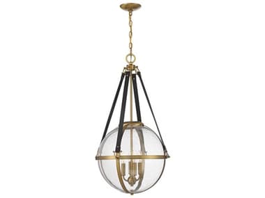 Savoy House Bozeman 18" Wide 4-Light Warm Brass Glass Globe Chandelier SV718364322