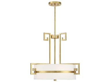 Savoy House Quatrain 22" 4-Light True Gold Drum Pendant SV723034260