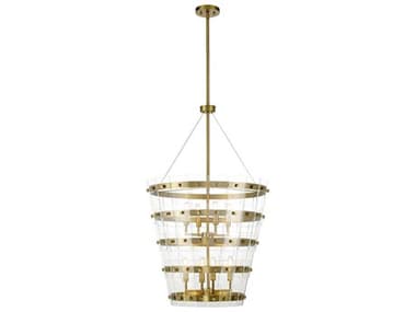 Savoy House Ventari 25" Wide 8-Light Warm Brass Glass Tiered Chandelier SV788598322