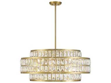 Savoy House Renzo 28" 6-Light Warm Brass Crystal Pendant SV790486322