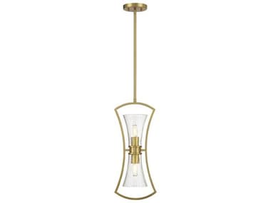 Savoy House Bennington 8" 2-Light Warm Brass Glass Mini Pendant SV797032322