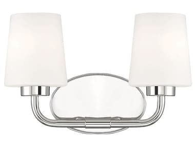 Savoy House Capra 15" Wide 2-Light Polished Nickel Glass Vanity Light SV840902109