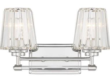 Savoy House Garnet 16" Wide 2-Light Polished Nickel Crystal Vanity Light SV860012109