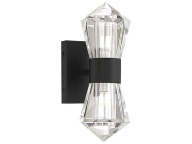Savoy House Dryden 12" Tall 2-Light Matte Black Crystal LED Wall Sconce SV91940289