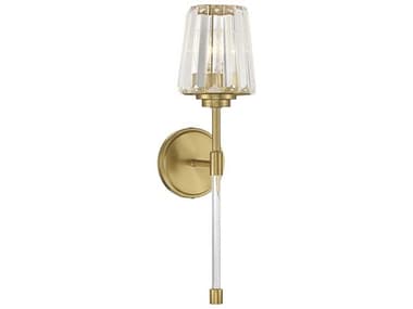 Savoy House Garnet 20" Tall 1-Light Warm Brass Crystal Wall Sconce SV960011322
