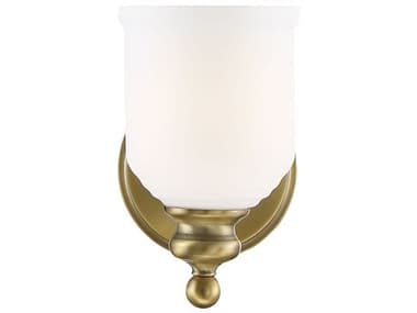 Savoy House Melrose 7" Tall 1-Light Warm Brass Glass Wall Sconce SV968361322