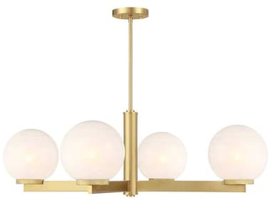 Savoy House Meridian 4-Light Natural Brass Globe Chandelier SVM100123NB